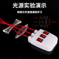 Concave and convex lenses set to demonstrate the refraction of light + light source + cards LX-6051