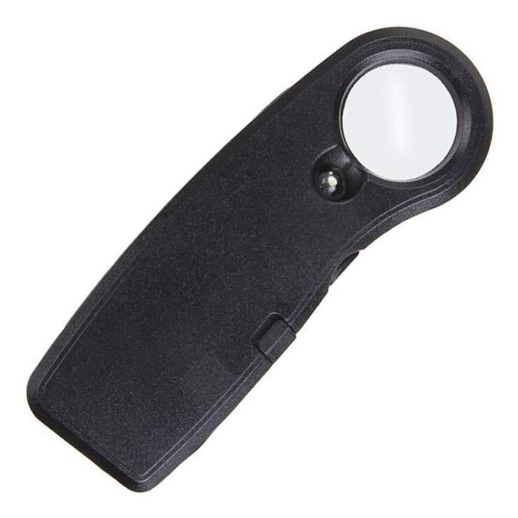 Portable pocket magnifier with backlight 21012, diameter: 22 mm, magnification: 40X
