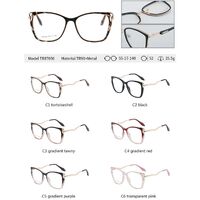 Combined frame (metal + TR90) or glasses with blue light protection, with spring hinges FA87056