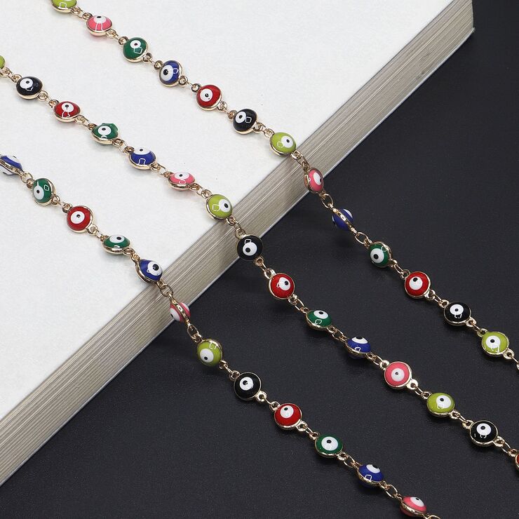 Metal non-slip gold chain with simple eyes for glasses and masks GL661