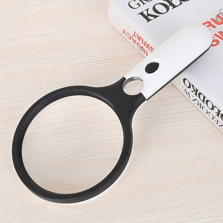 Magnifier with universal backlight, magnifying glass with handle 70120-XX, diameter 120 mm, magnification: 4Х, 30Х