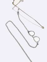 Gold glasses chain with black and white crystals GL037(1)