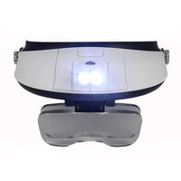 Binocular magnifier with backlight, magnifying glass with head mount 81001-G-XX, magnification: 1X, 1,5X, 2X, 2,5X, 3,5X