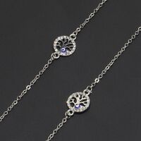 Металлическая нескользящая цепочка серебряного цвета, с подвечкой дерево жизни со стразами, для очков и масок GL228