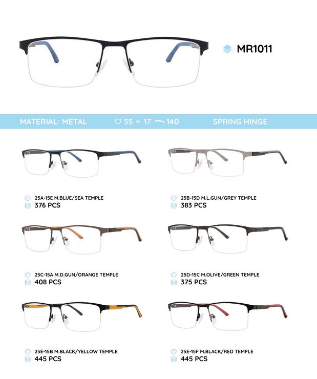 Metal frame with TR-90 temples with spring hinges MR1011