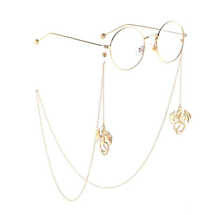 Металлическая нескользящая цепочка, с подвеской в виде летающего дракона, для очков и масок GL1891