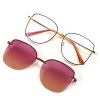 Metal Blue Ray Cut protection frame + magnet sunshade clip-on 7004-GT