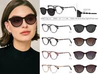 Plastic TR90+CP eyeglasses frame with blue ray cut protection, with spring hinges + sun protection polarized clip-on Leke LK8840