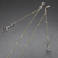 Gold-colored metal non-slip chain, with giraffe pendant, for glasses and masks GL391