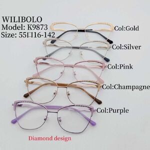 Metal ultrathin women's frames with rhinestones Wilibolo K9873