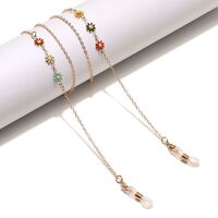 Металлическая нескользящая цепочка золотого цвета, с ромашкой, для очков и масок GL1447