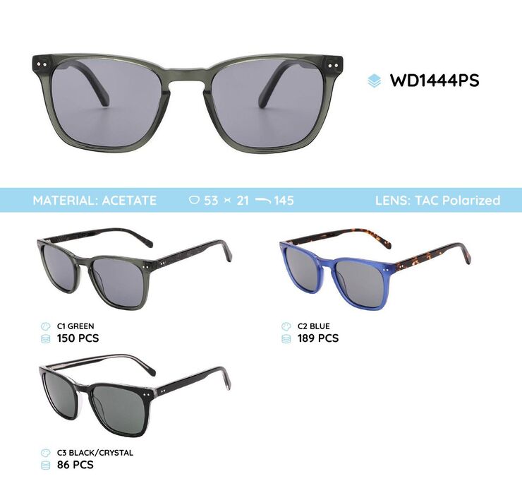 Plastic acetate frames polarized sunglasses WD1444PS