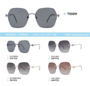 Titanium rimless frame polarized sunglasses TS5011
