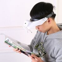 Binocular magnifier with backlight, magnifying glass with head mount 81000G-XX, magnification: 1,5X, 2X, 2,5X, 3X, 3,5X, 8X ... 15X