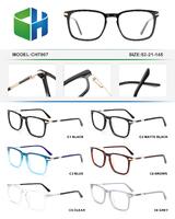 Plastic acetate frame with spring hinges CH7807-DA