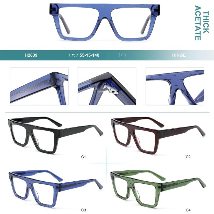 Plastic frames for glasses, thick acetate Big City H2839