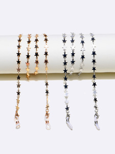 Set of two gold and silver glasses chain with stars GM067