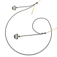 Металлическая нескользящая цепочка черного цвета, с подвеской в виде короны, для очков и масок GL411