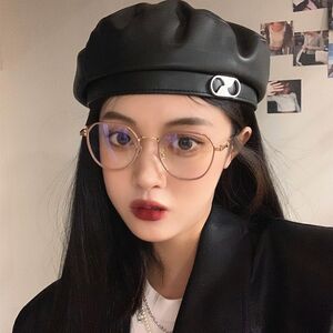 Metal glasses with blue light protection for women 0672-PN