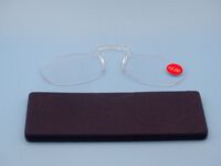 Plastic reading pince-nez glasses TR90 with case mini硅胶, diopters from +1,00 to +3.00 RMC=62-64