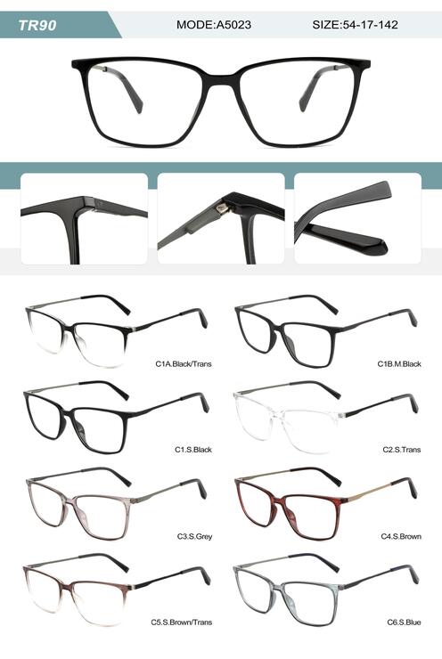 Plastic TR90 frame for men with spring hinges A5023-DA