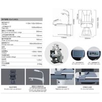 Ophthalmologist workstation, combined table + chair PK-199AB, tabletop 1000*490 mm