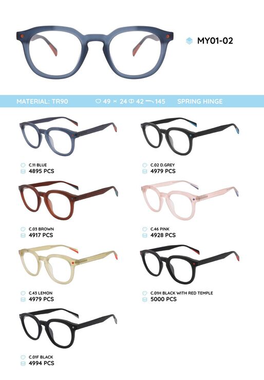 TR90 plastic eyeglasses frame MY01-02