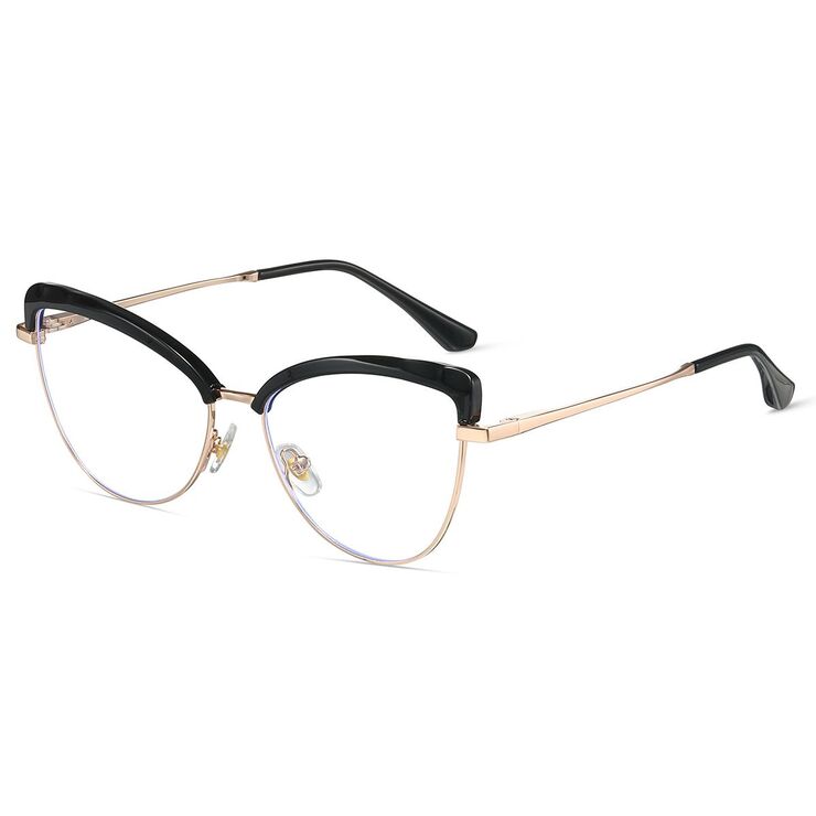 Combined frame (metal + TR90) or glasses with blue light protection, with spring hinges FA87274