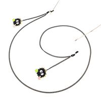 Металлическая нескользящая цепочка черного цвета, с подвеской брикеты со звездами, для очков и масок GL840