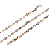 Металлическая цепочка для очков с сердечками из страз GL1228