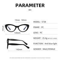 Plastic frame with anti-blue light protection lenses, with spring hinges Elit 5738-EL