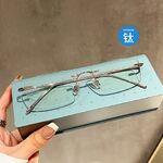 Очки для чтения безободковые металлические титановые сверхлегкие с защитой Blue Ray Cut KY0632-D, диоптрии от 0.00 до +4.00