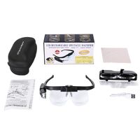 Magnifier-glasses with backlight for small parts working with replaceable attachments 11642DC, magnification: 1.5X, 2X, 2.5X, 3.5X, 4X, 4.5X
