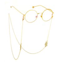 Gold-colored metal non-slip chain, with pineapple, for glasses and masks GL516