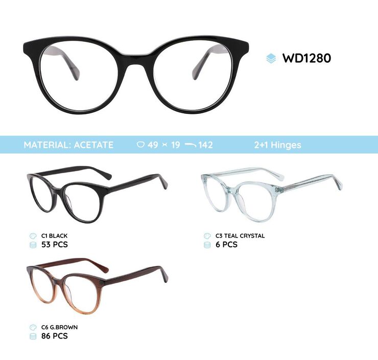 Plastic frames for glasses acetate material WD1280