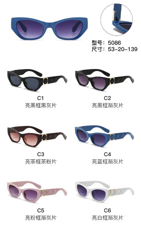 PC plastic sunglasses with metal hinge 5086W