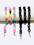 Set of two black and color acrylic glasses chain GM069