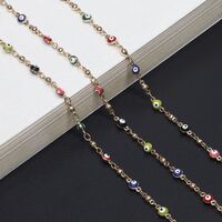 Металлическая нескользящая цепочка, с глазами и бусинами, для очков и масок GL689