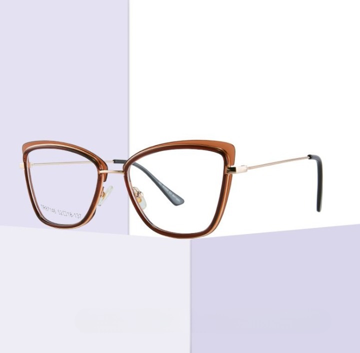 Combined frame (metal + TR90) or glasses with blue light protection, with spring hinges FA87146