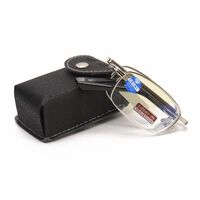 Очки металлические складные полуободковые для чтения 8851 с защитой Blue ray cut с футляром, диоптрии от +1.00 до +4.00, РМЦ=62-64