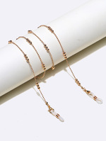 Белая цепочка для очков из рисовых бусин с глиняными фруктами GL1280