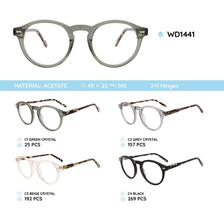 Plastic acetate eyeglasses frame for women WD1441