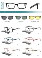 Оправа пластиковая из материала ацетат, с флексом + насадка солнцезащитная (клипон) Big City F3042S