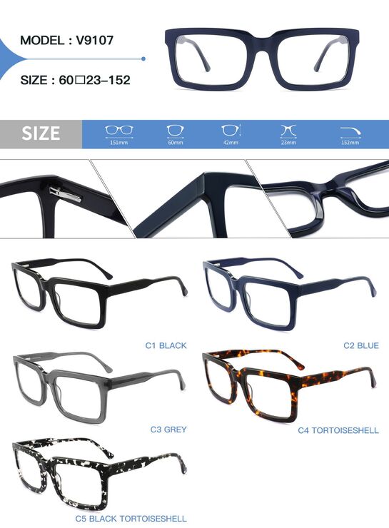 Plastic acetate frame for glasses with spring hinges Big City V9107
