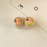 Mini soft contact lens kit retractable W-CT16领结熊兔花