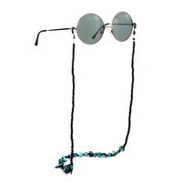 Silver-colored metal non-slip chain, with black beads and color shell, for glasses and masks GL961