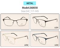 Metal eyeglasses frame for men with spring hinges 260030 (item in stock)