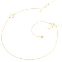 Gold-colored metal non-slip chain, with a leaf of grass, for glasses and masks GL155