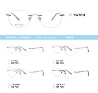 Rimless titanium metal frame TW3011