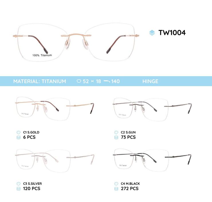 Titanium frames rimless TW1004